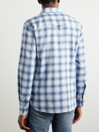 TOM FORD - Checked Cotton-Blend Western Shirt - Blue