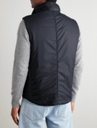 TOM FORD - Padded Leather-Trimmed Shell Gilet - Blue