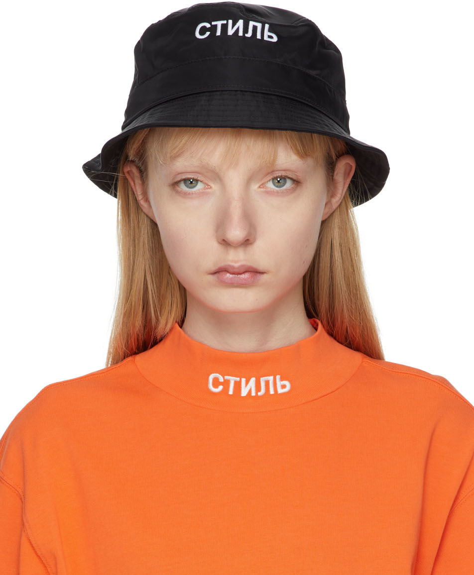 Heron Preston Black 'CTNMB' Bucket Hat Heron Preston