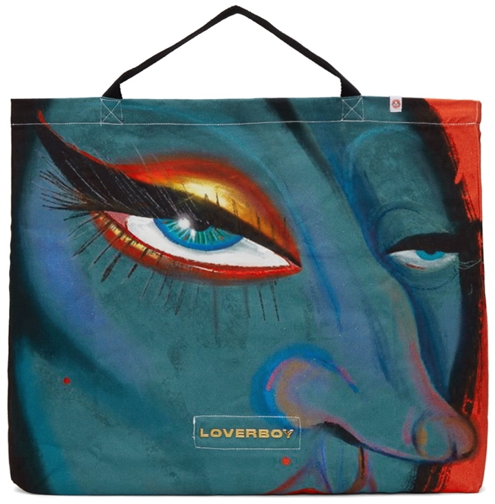 Photo: Charles Jeffrey Loverboy Blue Large Face Print Tote