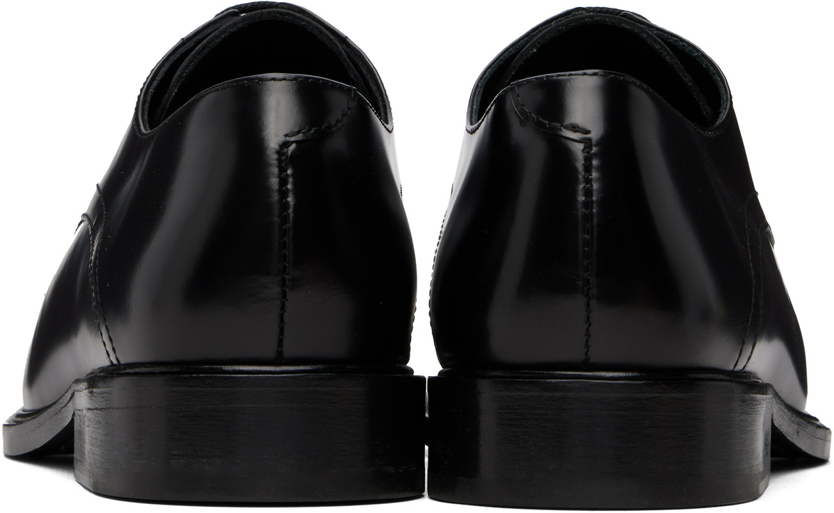 Stefan Cooke Black Slashed Square Toe Derbys