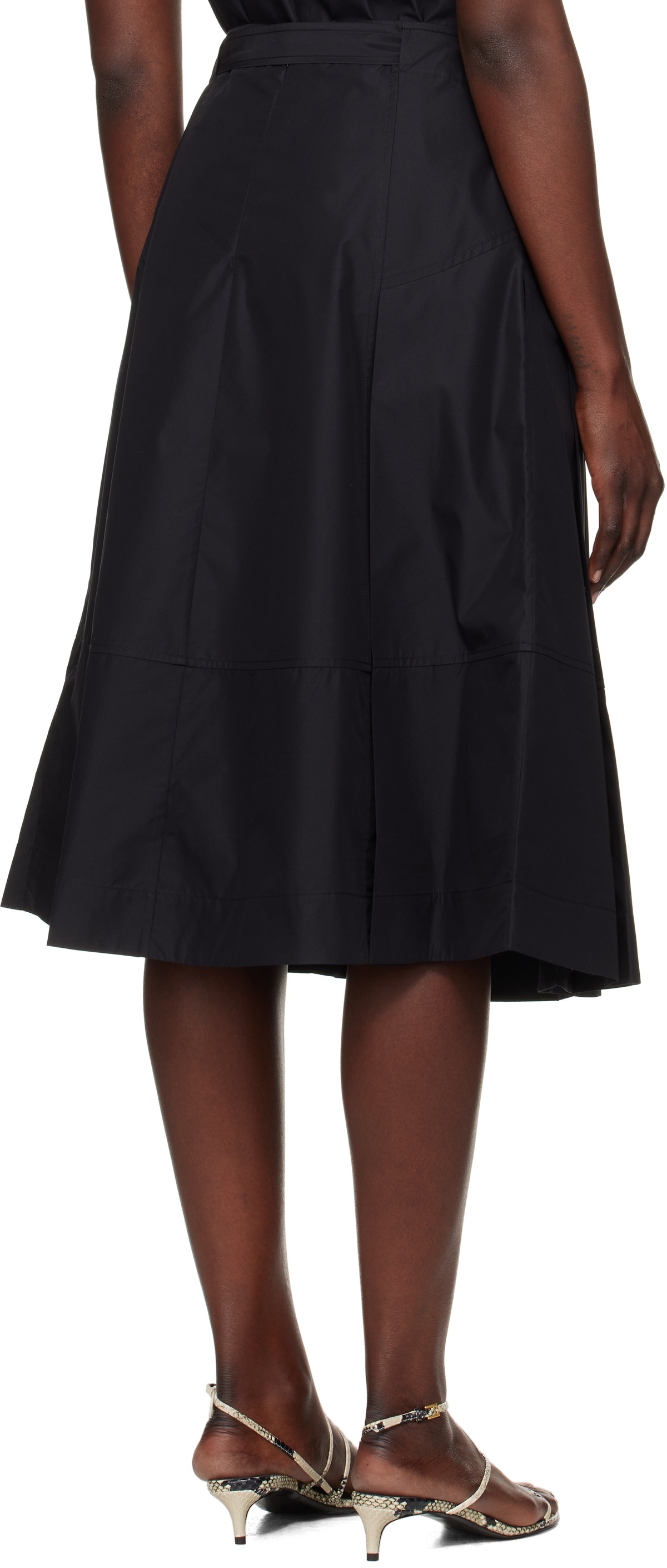 3.1 Phillip Lim Black Utility Poplin Midi Skirt