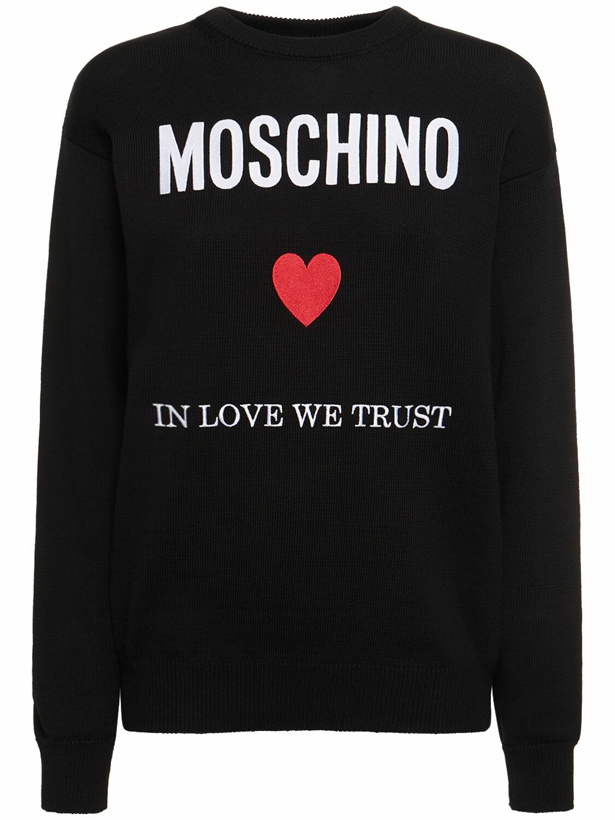Photo: MOSCHINO - Cotton Jersey Logo Sweatshirt