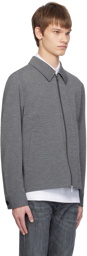 BOSS Gray Spread Collar Jacket