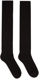 Rick Owens Black Logo Knee High Socks