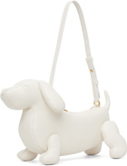 Thom Browne White Pebble Grain Baby Hector Shoulder Bag