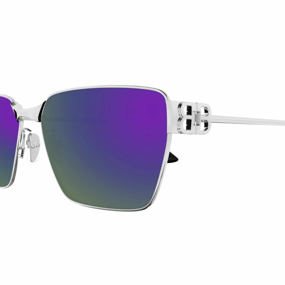 サングラス BALENCIAGA Balenciaga - BB0374SK-003 - SILVER-SILVER-VIOLET Balenciaga Eyewear Bb0374sk-003silver-silver-violet Balenciaga