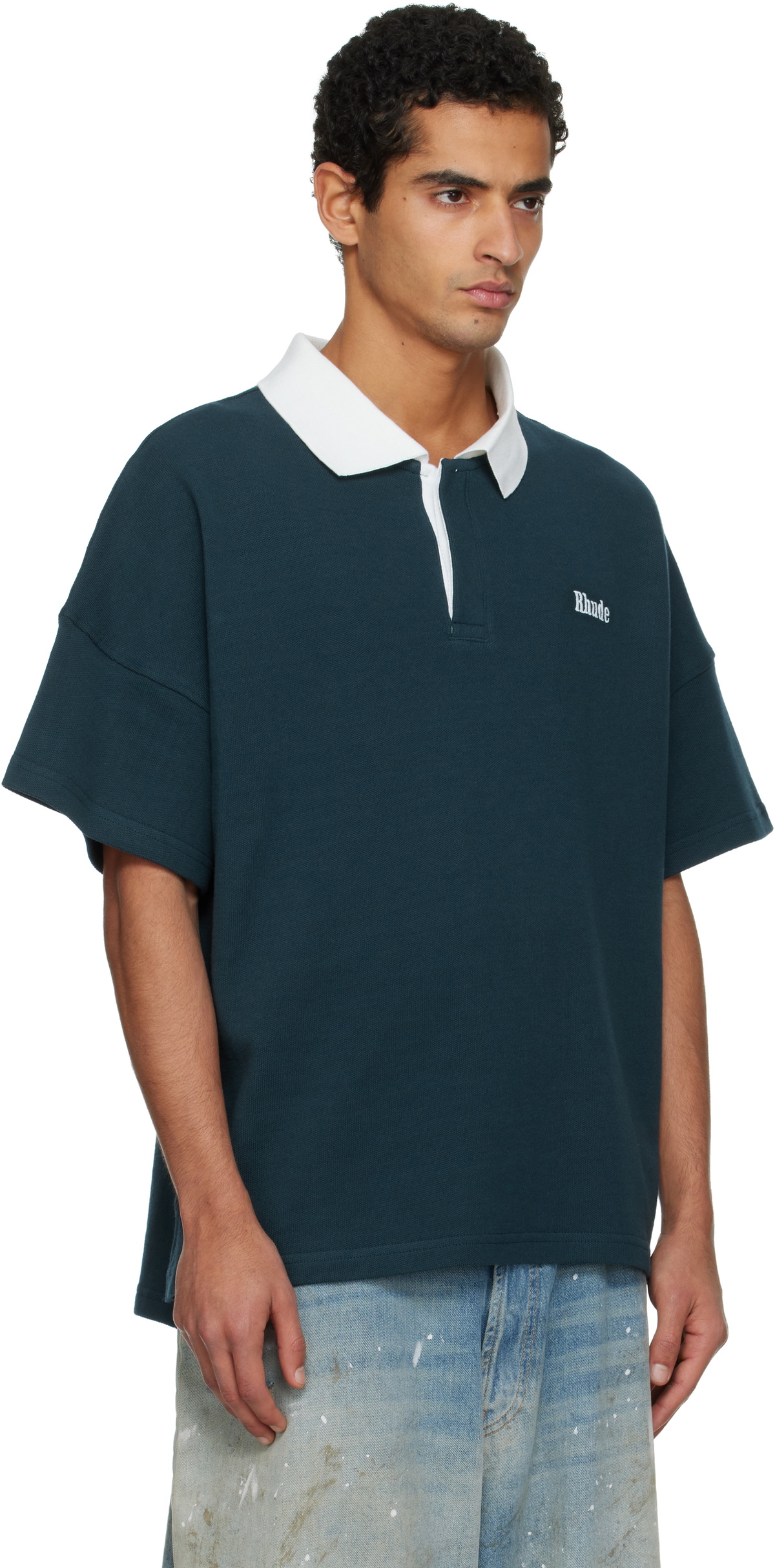 Rhude Navy Piqué Polo