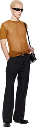 Ernest W. Baker Tan Open Knit Viscose T-shirt