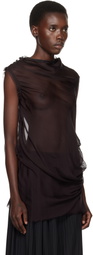 AARON ESH Purple Draped Sleeveless Blouse