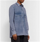 Rochas - Convertible-Collar Cotton-Blend Shirt - Blue