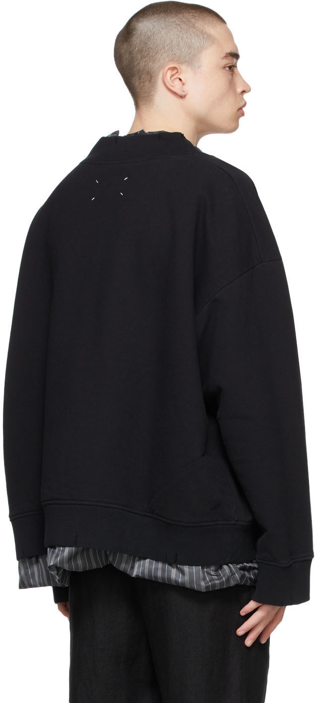 Maison Margiela Black V-Neck Sweatshirt Maison Margiela