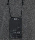 Maison Margiela Croc-effect leather phone pouch