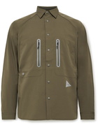 And Wander - Shell and Jersey-Ripstop Overshirt - Green