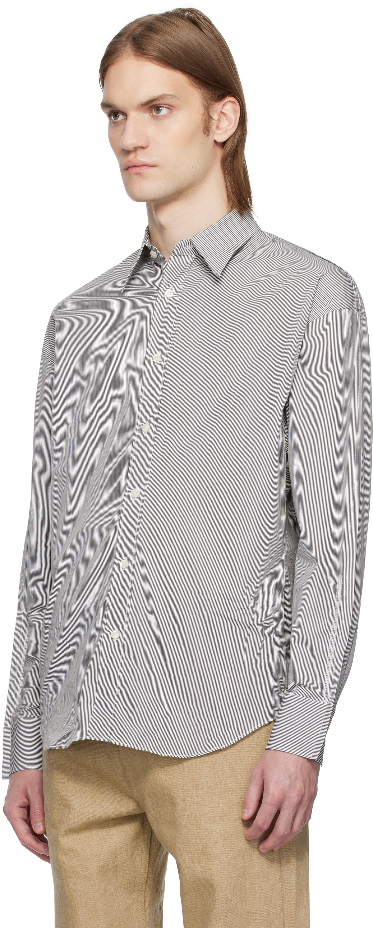Karmuel Young Black & White Trapezium XY-Plane Sleeves-Holder Shirt