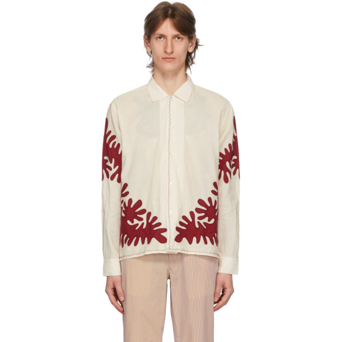 Photo: Bode White Cut-Out Applique Shirt