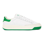 adidas Originals White and Green Rod Laver Sneakers