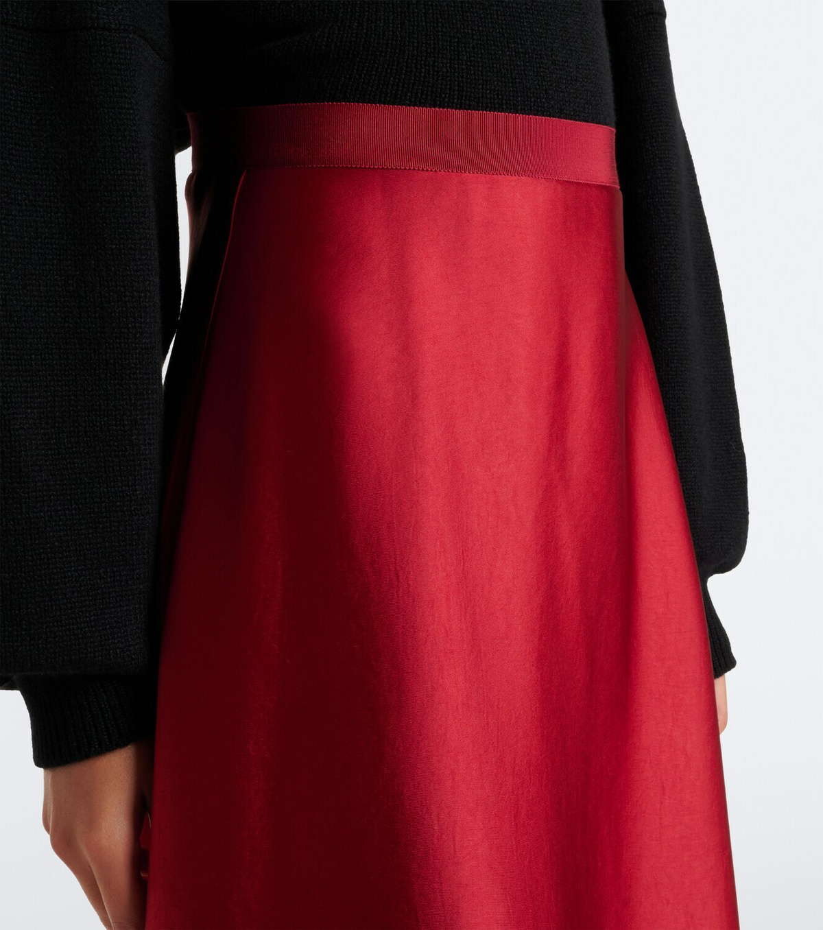 Fforme Carina asymmetric satin maxi skirt