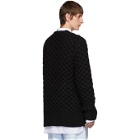Raf Simons Black Wool Piercing Honey Stitch Sweater