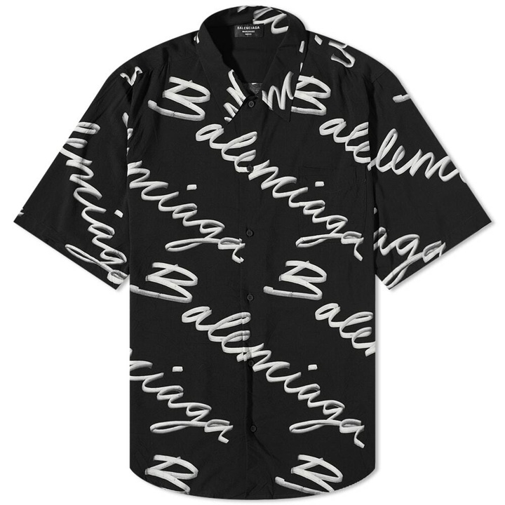 Photo: Balenciaga Script Logo Short Sleeve Shirt