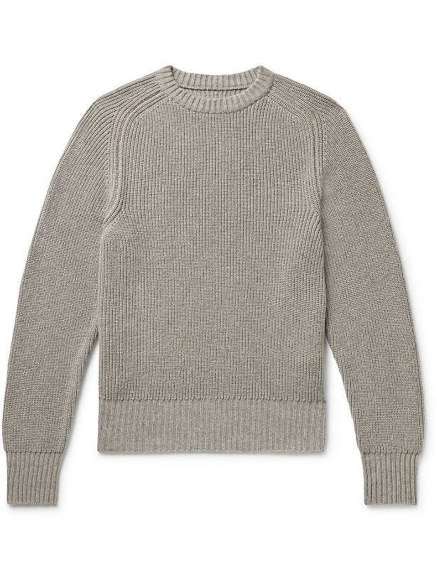 Photo: Stòffa - Ribbed Cashmere Sweater - Brown