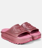 Gucci - GG metallic platform slides