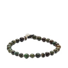 Mikia Men's 6mm Beaded Stone Bracelet in African Turquoise