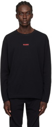 Hugo Black Printed Long Sleeve T-Shirt