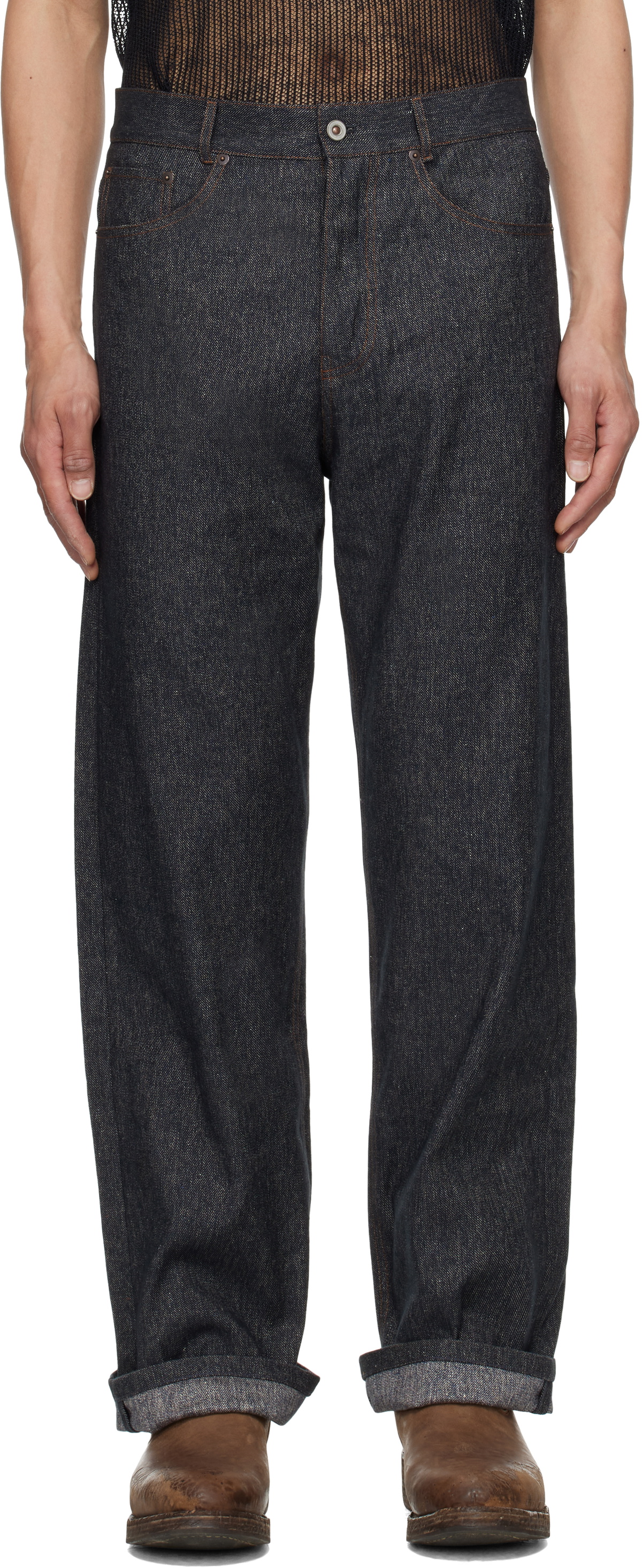 Aviva Jifei Xue Blue Soft Denim 5 Pocket Jeans