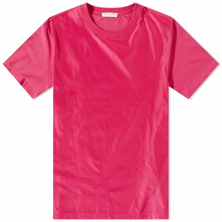 Photo: Valentino Men's Taffeta Front Logo Back T-Shirt in Light Rasberry/Bianco