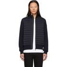 Moncler Navy Down Maglia Zip-Up Sweater