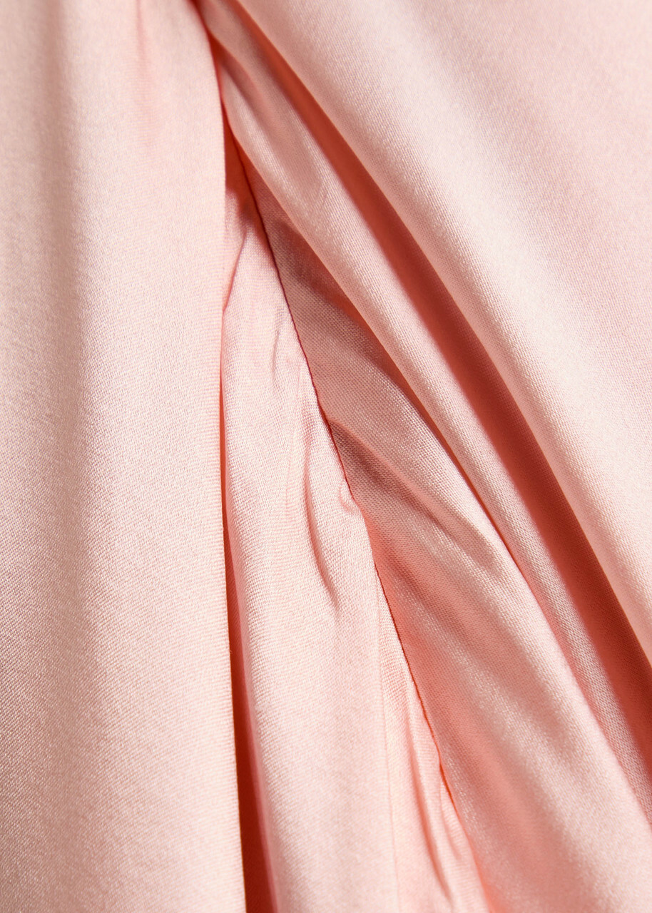 DE LA Vali Eden Ruffled Stretch-satin Maxi Dress Light Pink