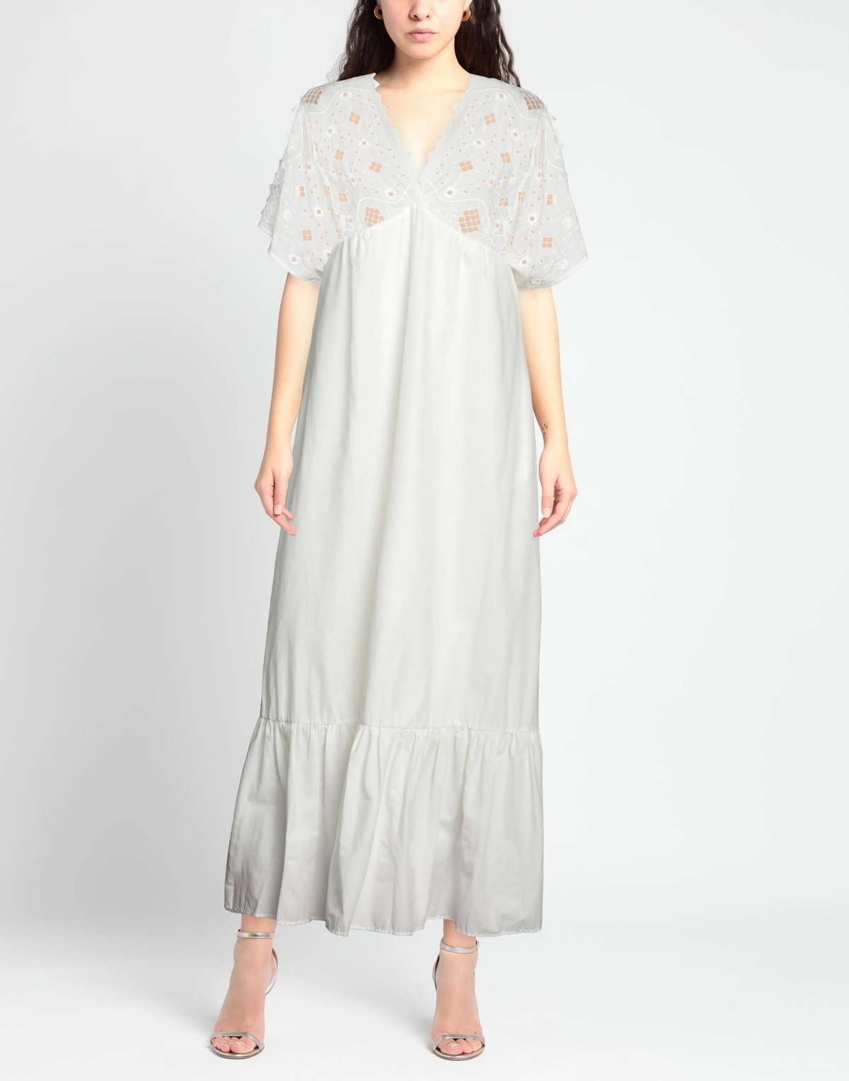 Manila Grace Womens Maxi dress Ivory