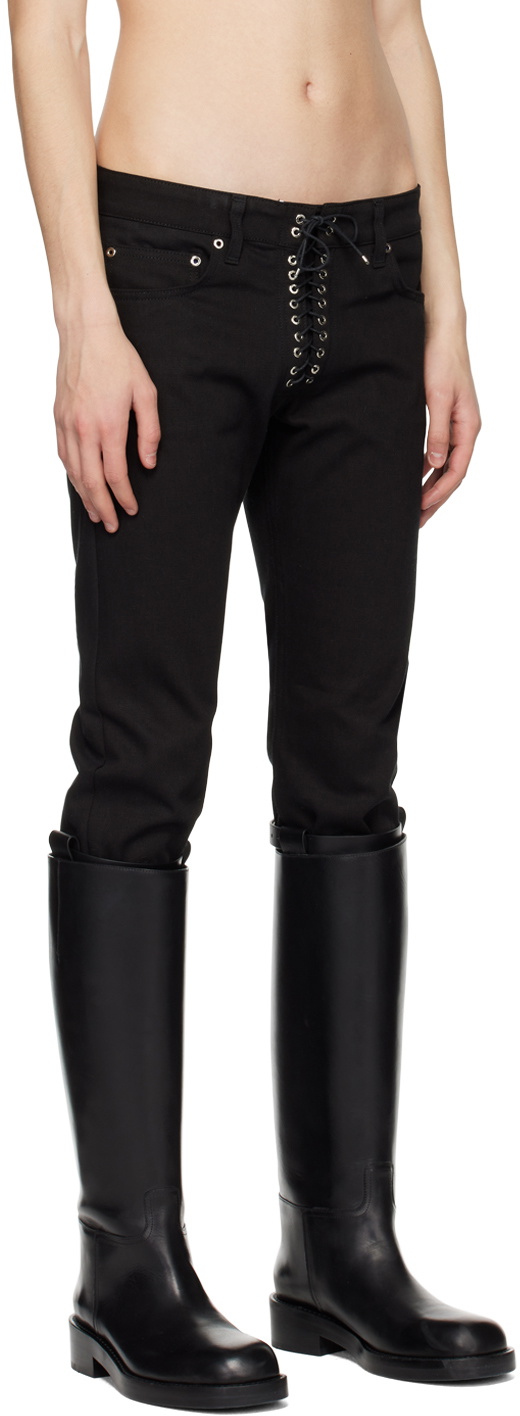 Ludovic de Saint Sernin Black Lace-Up Jeans