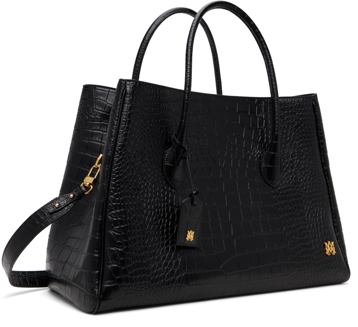 AMIRI Black Embossed Croc Honey 50 Tote