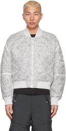 Moose Knuckles x Eckhaus Latta Grey Down Quilt Bomber Jacket