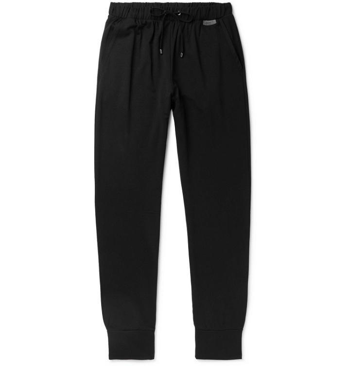 Photo: Zimmerli - Slim-Fit Fleece-Back Stretch-Jersey Sweatpants - Black