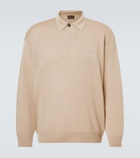 Giorgio Armani Embroidered linen-blend polo sweater