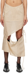 Elena Velez Beige Fractal Midi Skirt