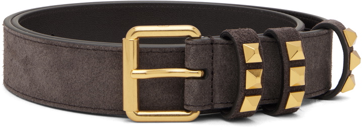 Photo: Valentino Garavani Brown Suede Flaneuse Belt