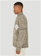 Men's Argyle Zipper Sweater in Beige
