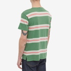 Levi's Men's Levis Vintage Clothing 1940's Striped T-Shirt in Watermelon Pink/Green/Cream
