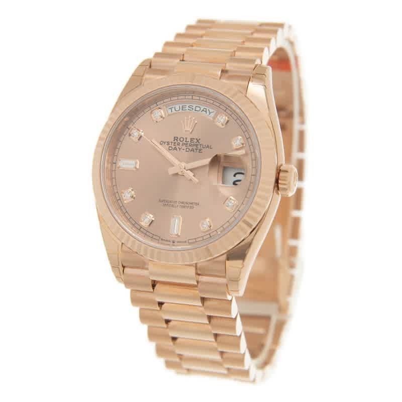 Rolex Day-Date 36 Automatic Diamond Dial 18kt Everose Gold President Watch 128235PDP