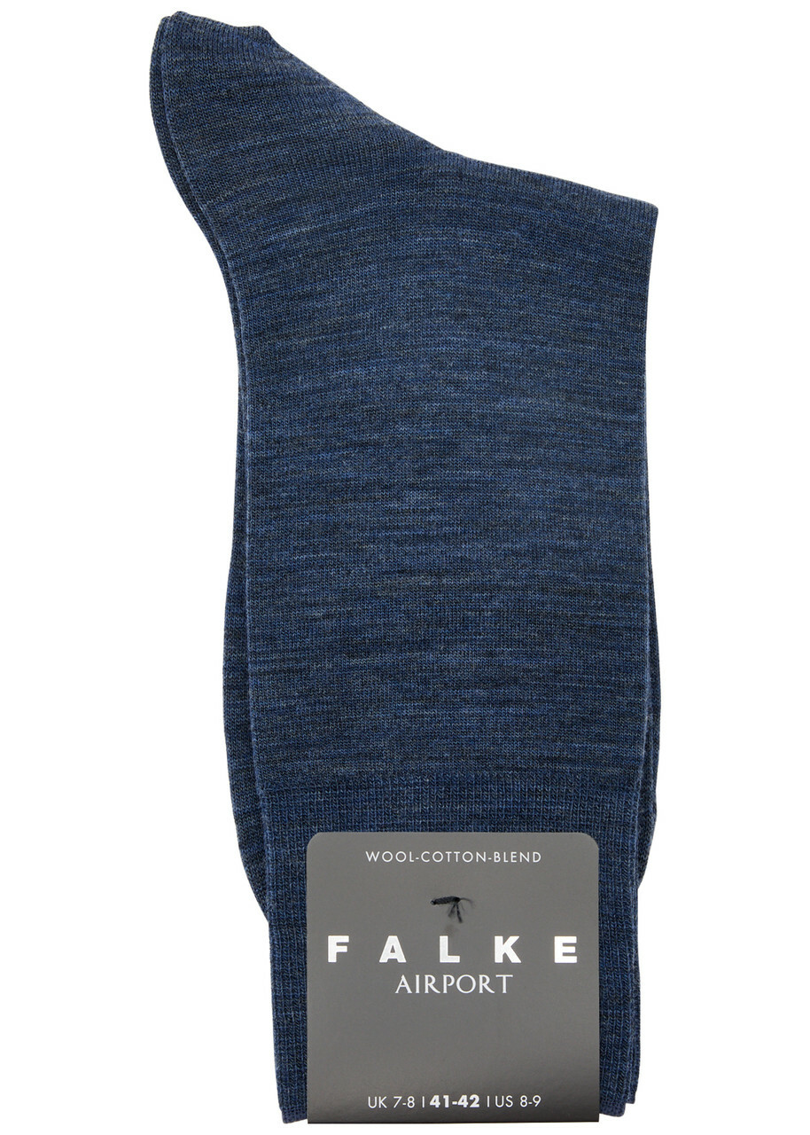 Falke Airport Wool-blend Socks Navy