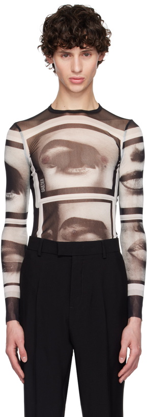 Photo: Jean Paul Gaultier Black 'The Eyes And Lips' Long Sleeve T-Shirt