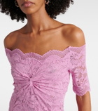 Rabanne Off-shoulder lace midi dress