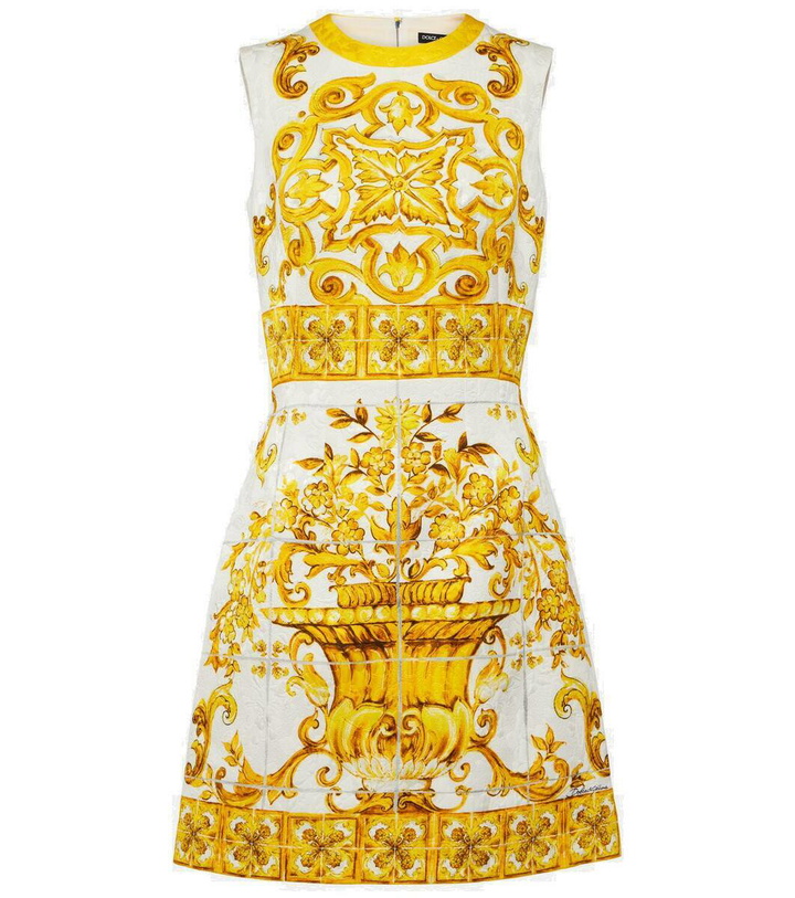 Photo: Dolce&Gabbana Majolica cotton-blend brocade minidress