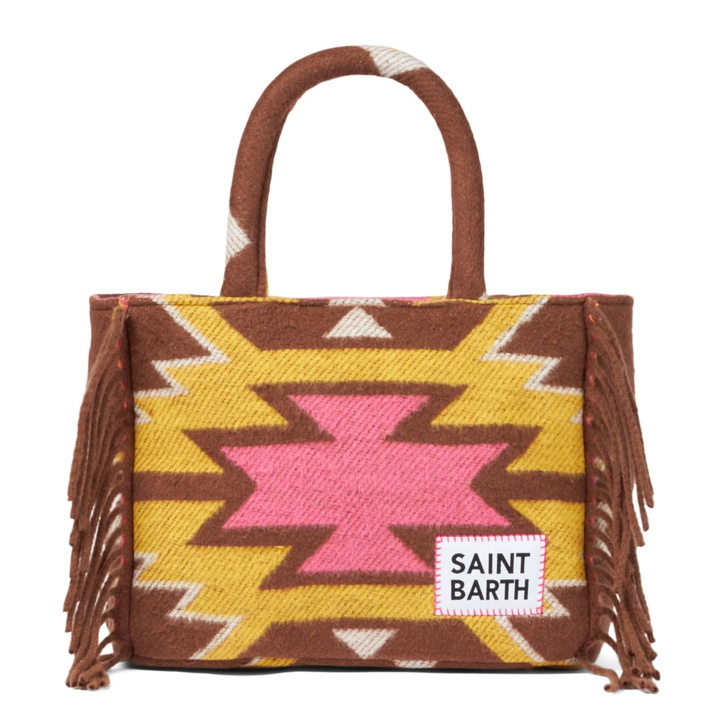 Photo: MC2 Saint Barth Colette Blanket Handbag With Ethnic Print