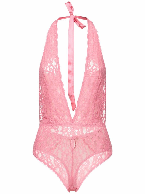 Photo: FLEUR DU MAL Charlotte Halterneck Lace Teddy Bodysuit