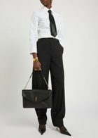 Saint Laurent Envelope Grained Leather Pouch - Black - One Size